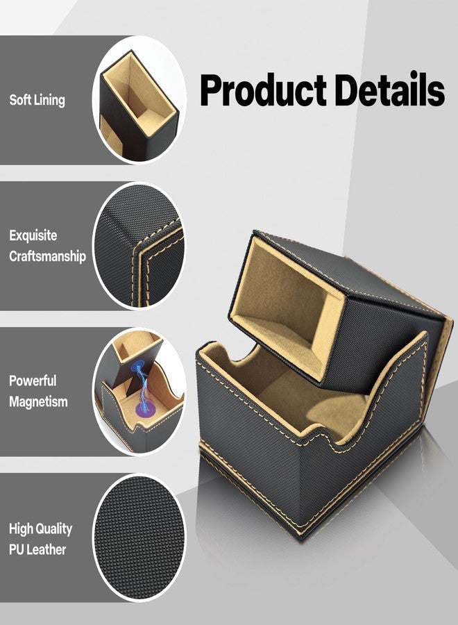 Stepane Dice Roller Tower, Premium DND Magnetic Dice Tray, Foldable PU Leather Dice Tower RPG Gifts for Dungeons and Dragons MTG Dm & Player Black/Brown - Image 4